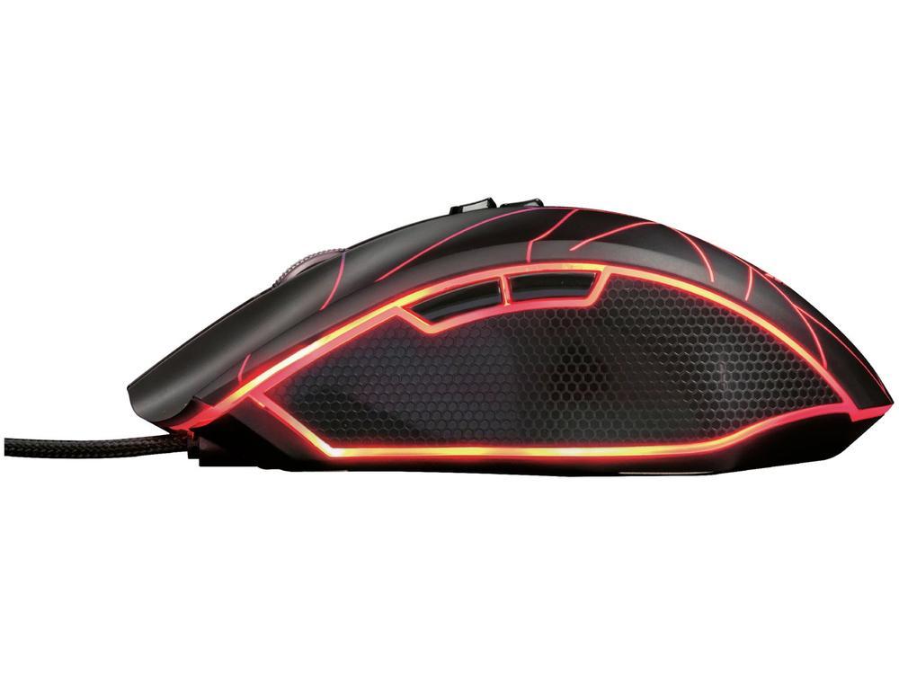Mouse Gamer RGB Trust Óptico 4500DPI 7 Botões - 4