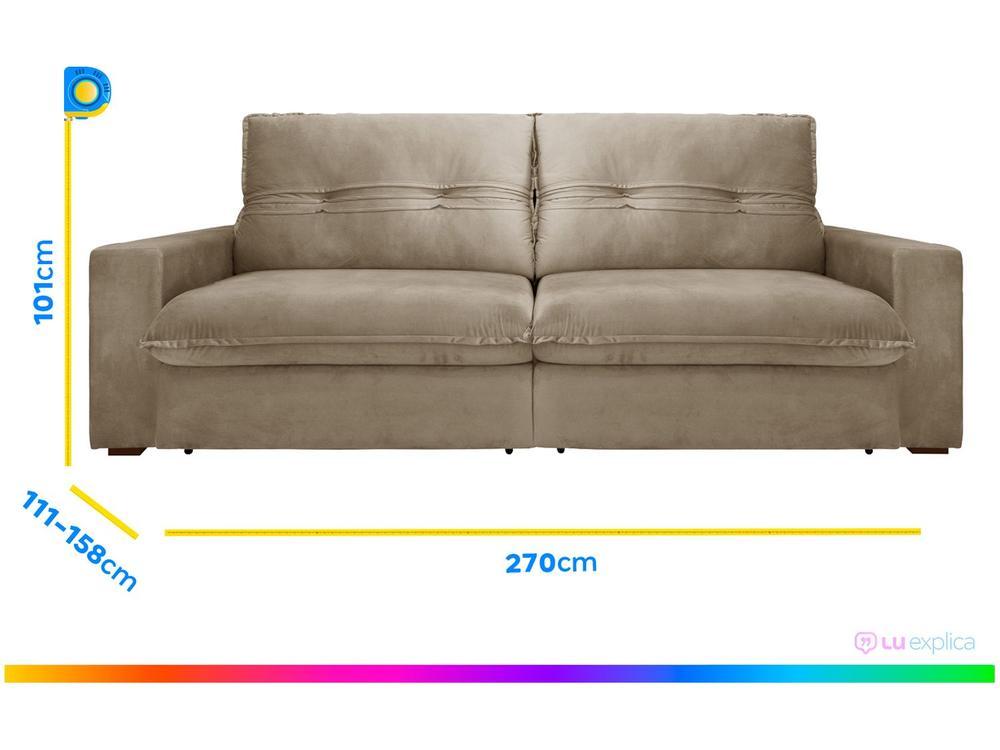 Sofá Retrátil Reclinável 4 Lugares Nipon Gralha Azul - 3