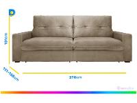 Sofá Retrátil Reclinável 4 Lugares Nipon Gralha Azul - 3