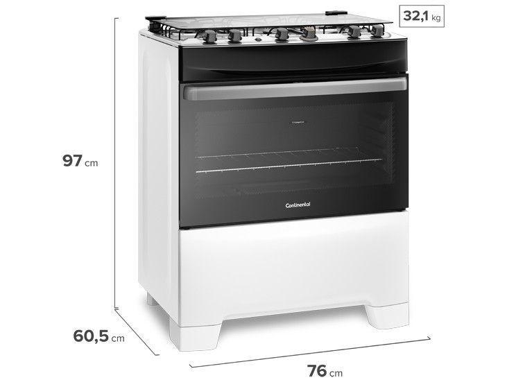 Fogão 5 Bocas Continental Branco FC5IB - 9