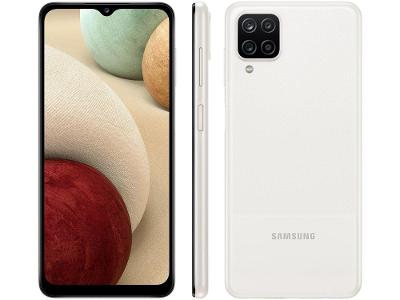 Smartphone Samsung Galaxy A12 64GB Branco 4GB RAM 6,5" Câm. Quádrupla + Selfie 8MP Dual Chip
