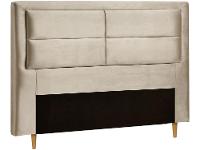 Cabeceira Queen Estofada Dobuê Movelaria Estoril Veludo Bege - 2