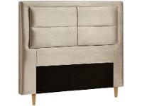 Cabeceira Casal Estofada Dobuê Movelaria Estoril Veludo Bege - 2
