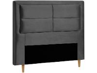 Cabeceira Casal Estofada Dobuê Movelaria Estoril Veludo Cinza - 2