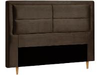 Cabeceira Queen Estofada Dobuê Movelaria Estoril Veludo Cacau - 2