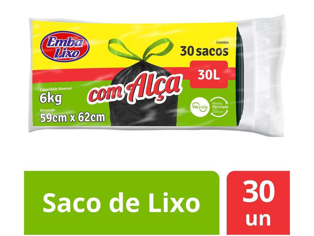 Saco de Lixo Preto 30L com Alça Embalixo - 2