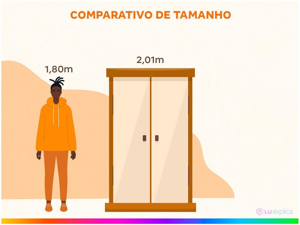 Guarda-roupa Solteiro com Espelho 4 Portas - 4