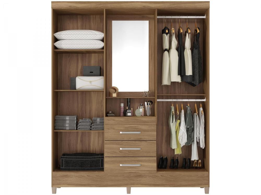 Guarda-roupa Solteiro com Espelho 4 Portas - 6