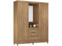 Guarda-roupa Solteiro com Espelho 4 Portas - 1