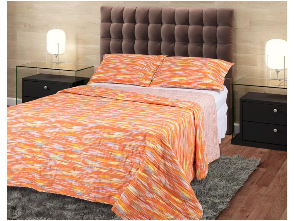 Colcha King Artex Algodão e Poliéster Boutis Aquarela Coral 3 Peças - 2
