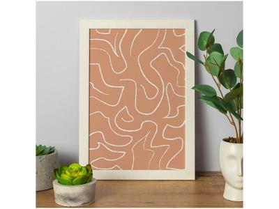 Quadro Decorativo Terracota Linhas Abstratas