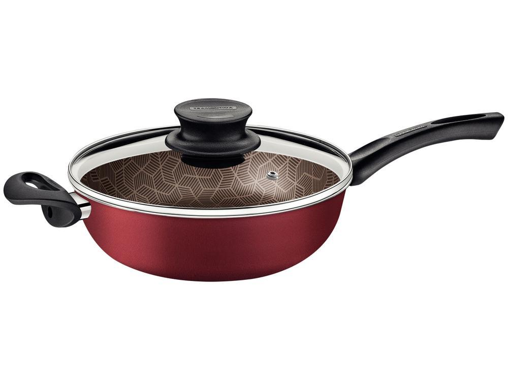 Frigideira Antiaderente Tramontina de Alumínio Paris Vermelha 24cm - 3