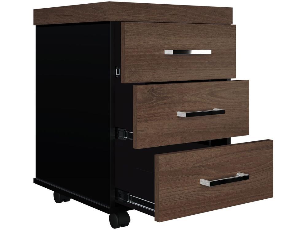 Gaveteiro para Escritório com Rodízios 3 Gavetas - 4