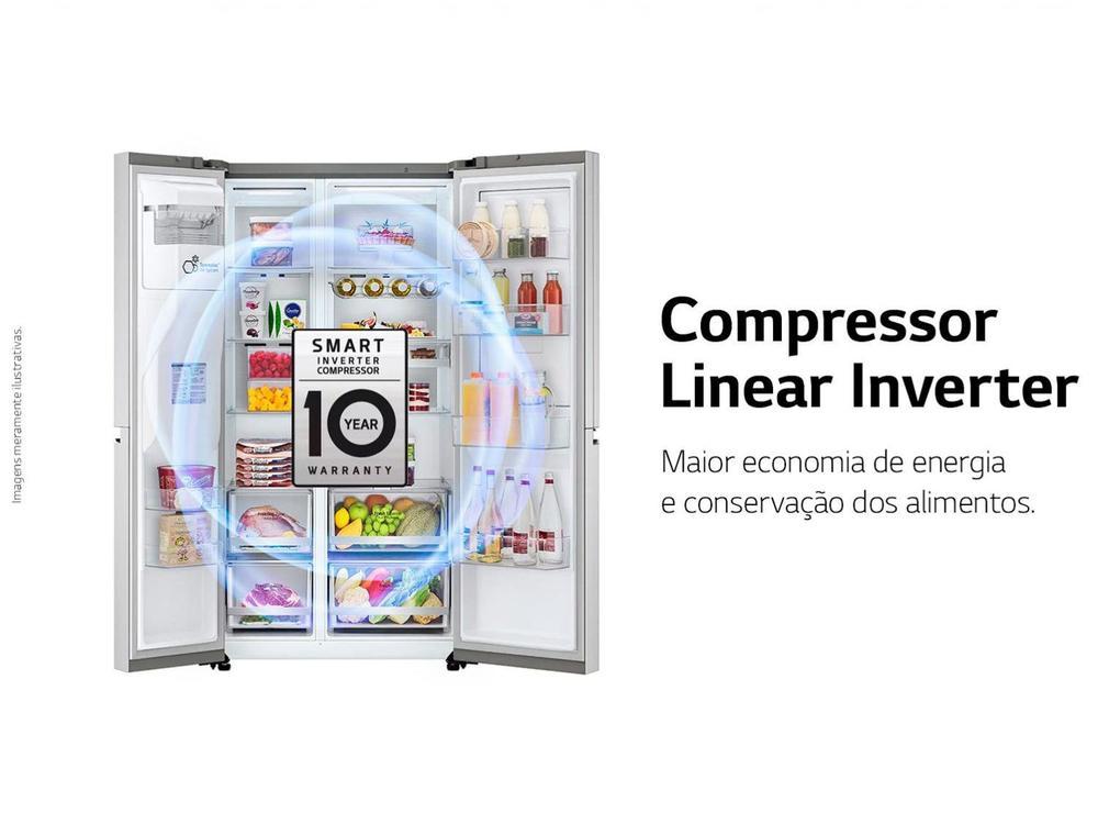 Geladeira/Refrigerador LG Frost Free Side by Side 598L com Dispenser de Água GC-X257C - 5