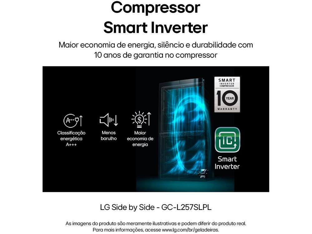 Geladeira/Refrigerador LG Frost Free Smart Side by Side 611L com Dispenser de Água GC-L257S - 3