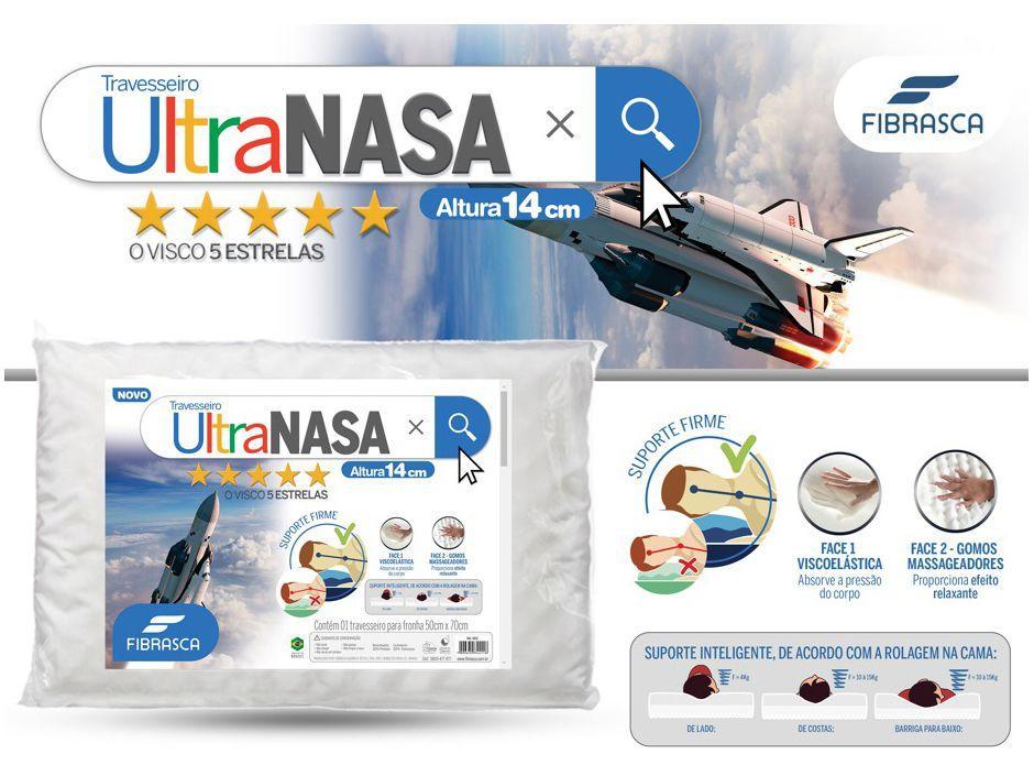 Travesseiro Nasa Fibrasca de Cabeça Viscoelástico - Dupla Face Ultra - 8