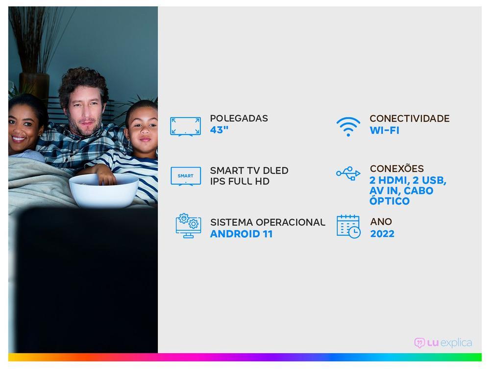 Smart TV 43” Full HD DLED Rig Vizzion BR43D1SA - 2