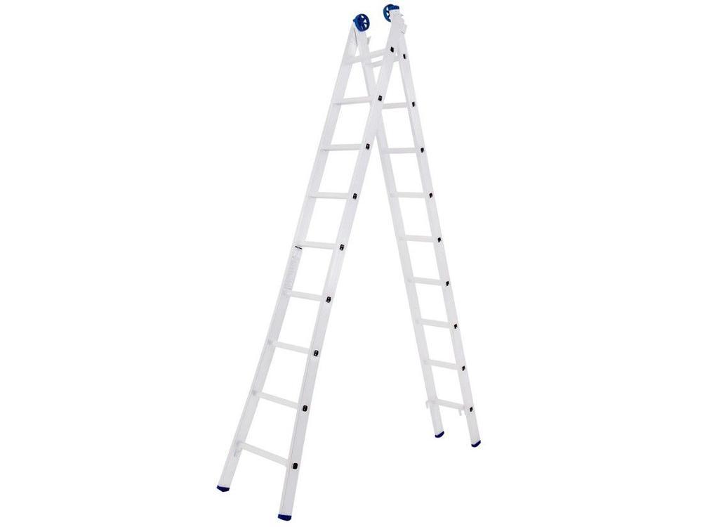 Escada de Alumínio Articulada Extensiva 18 Degraus - 1