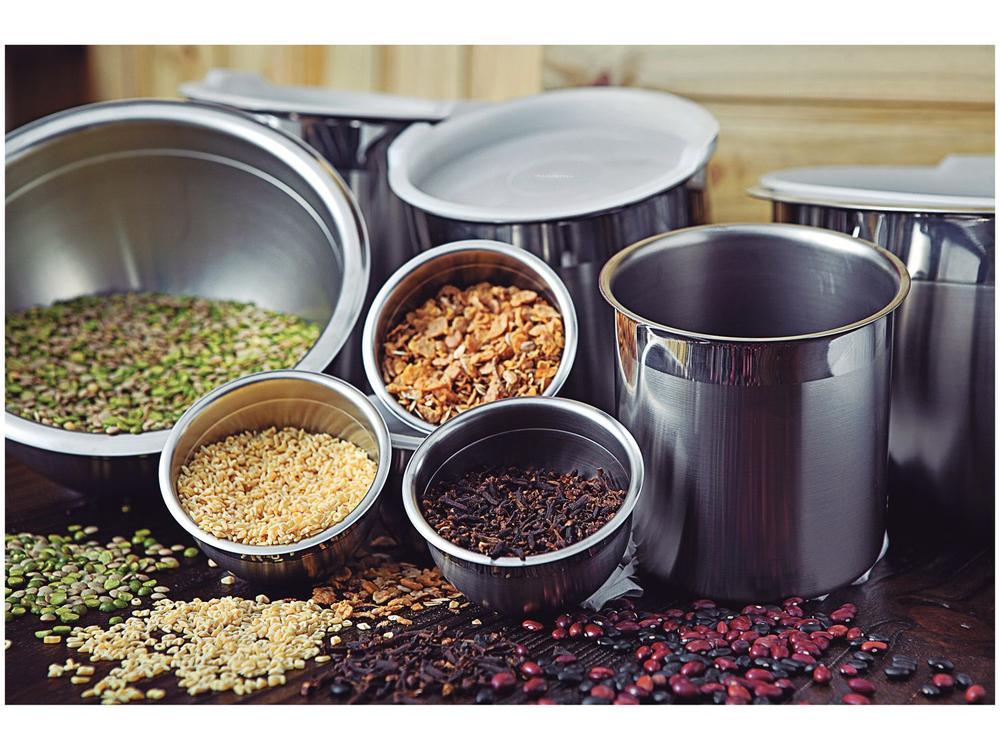 Recipiente Redondo em Inox 3L c/ Tampa Tramontina 61228/200 - 3