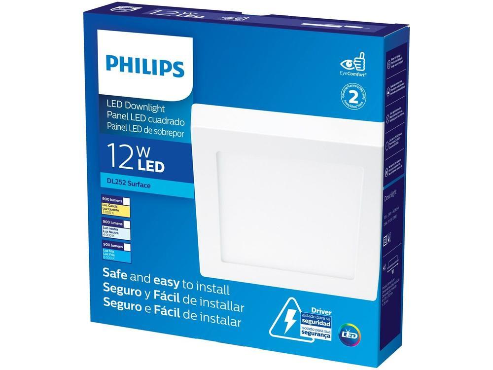 Plafon de Sobrepor Quadrado Branco - 2