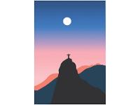 Placa Decorativa MDF Rio Noite 20x29cm  - 1