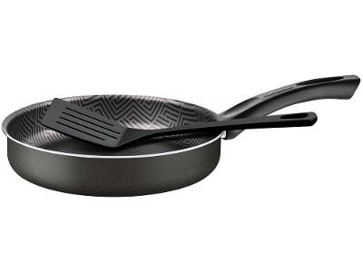 Frigideira Antiaderente Tramontina de Alumínio Paris Chumbo 22cm com Espátula