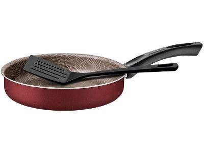 Frigideira Antiaderente Tramontina de Alumínio Paris Vermelha 22cm com Espátula