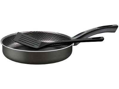 Frigideira Antiaderente Tramontina de Alumínio Paris Chumbo 24cm com Espátula