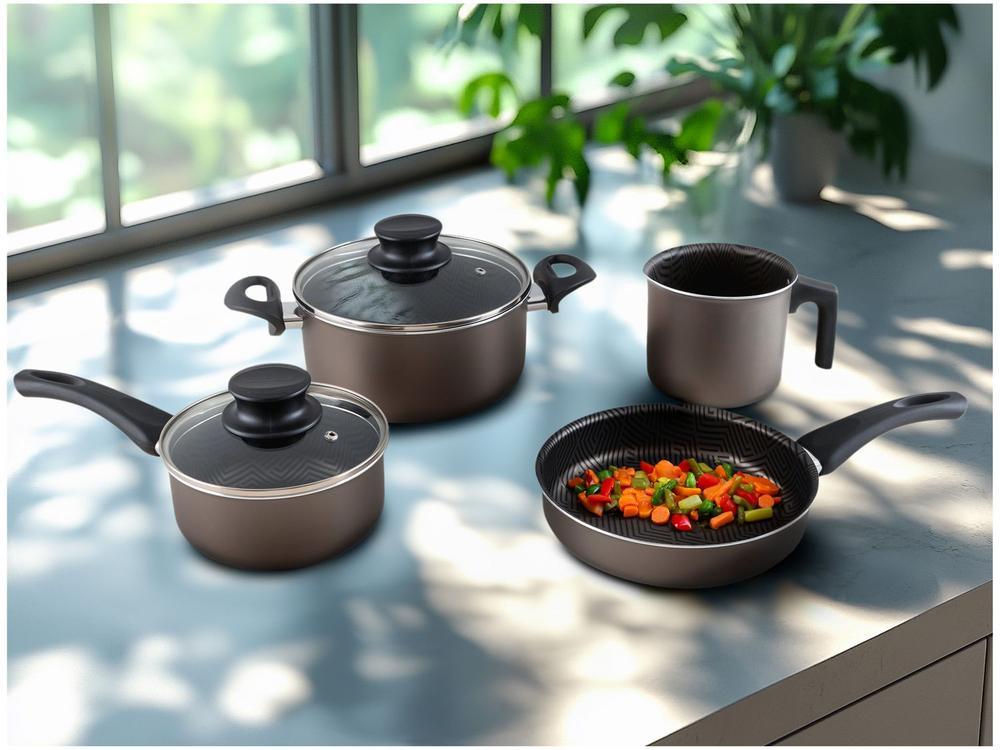 Jogo de Panelas Tramontina Antiaderente de Alumínio Grafite 4 Peças Paris 28599/621 - 2