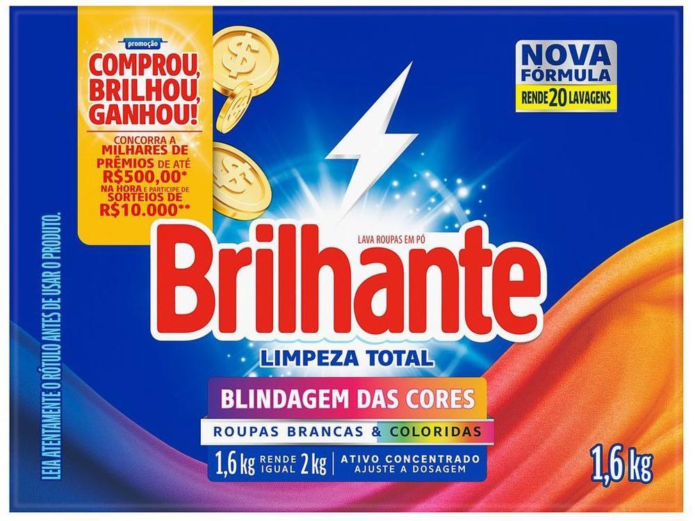 Sabão em Pó Brilhante Limpeza Total 1,6kg - 9