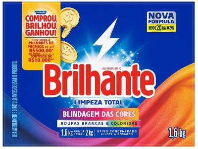 Sabão em Pó Brilhante Limpeza Total 1,6kg