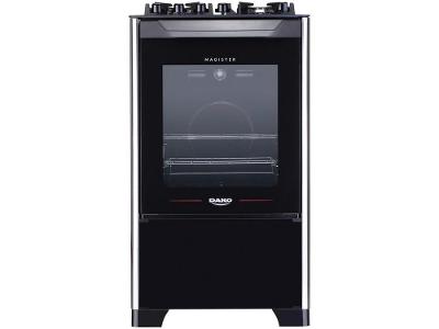 Fogão 4 Bocas Preto Mesa de Vidro Dako Magister