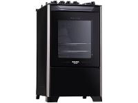 Fogão 4 Bocas Preto Mesa de Vidro Dako Magister