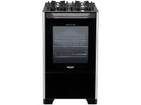 Fogão 4 Bocas Preto Mesa de Vidro Dako Magister - 6