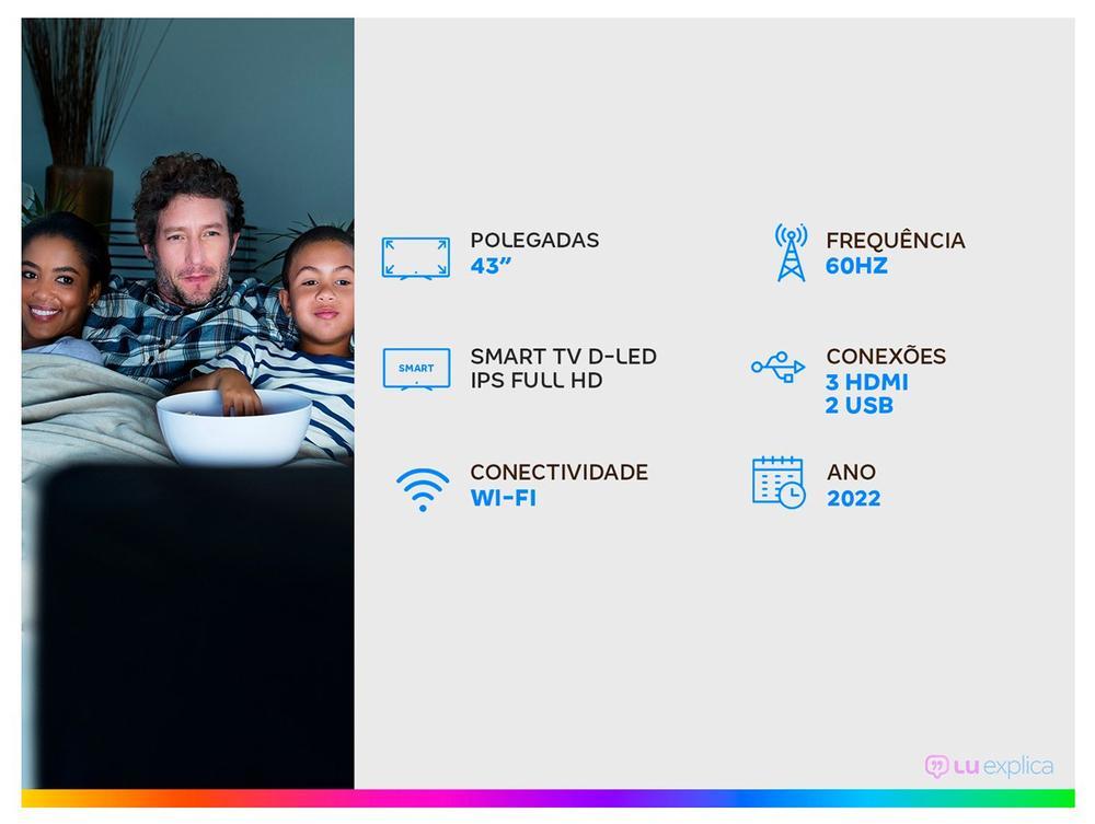 Smart TV 43” Aiwa Full HD D-LED IPS TV-43-BL Linux 2022 - 2