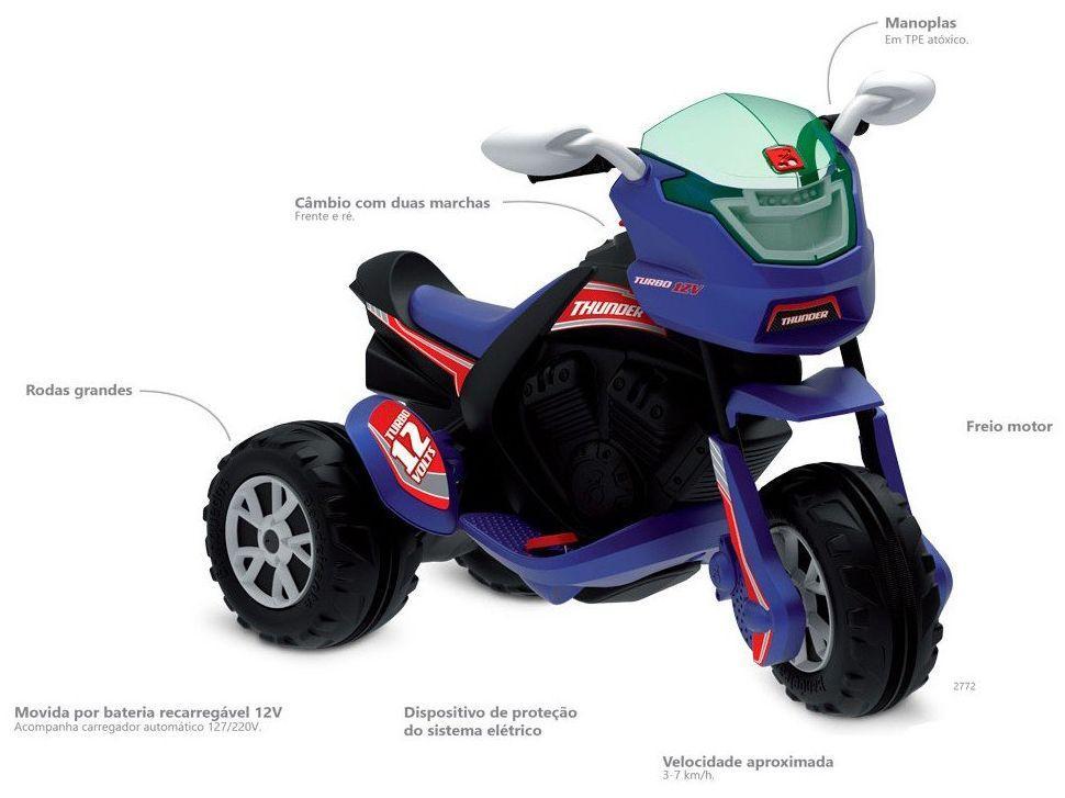 Mini Moto Elétrica Infantil Thunder 2 Marchas - 3