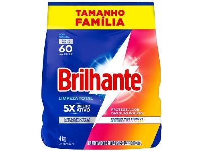 Brilhante Sabão em Pó Limpeza Total 4 kg