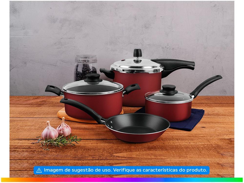 Jogo de Panelas Tramontina Antiaderente de Alumínio Vermelho 4 Peças Turim - 11
