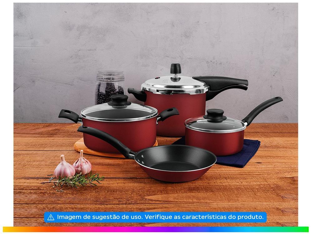 Jogo de Panelas Tramontina Antiaderente de Alumínio Vermelho 4 Peças Turim - 2