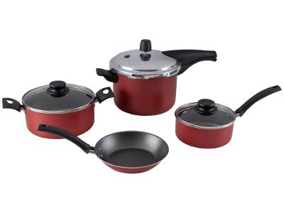 Jogo de Panelas Tramontina Antiaderente de Alumínio Vermelho 4 Peças Turim