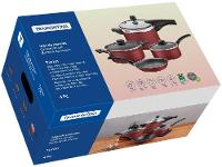 Jogo de Panelas Tramontina Antiaderente de Alumínio Vermelho 4 Peças Turim - 12