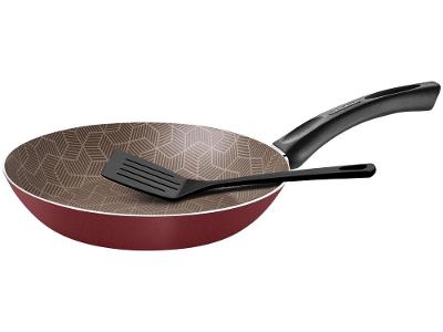Frigideira Antiaderente Tramontina de Alumínio Paris Vermelho 30cm com Espátula