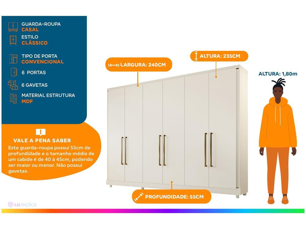 Guarda-roupa Casal 6 Portas 6 Gavetas - 2