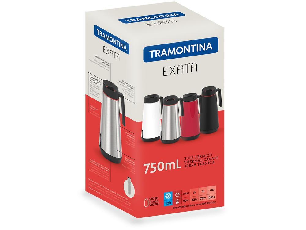 Bule Térmico de Aço Inox Preto com Tampa 750ml Tramontina Exata - 7