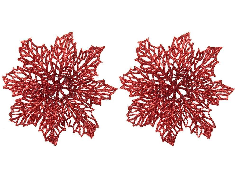 Kit 2 Enfeites para Árvore de Natal Flor - 1