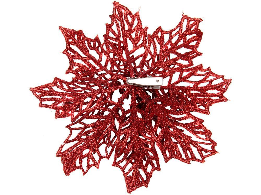 Kit 2 Enfeites para Árvore de Natal Flor - 4