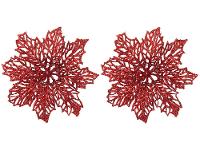 Kit 2 Enfeites para Árvore de Natal Flor - 1