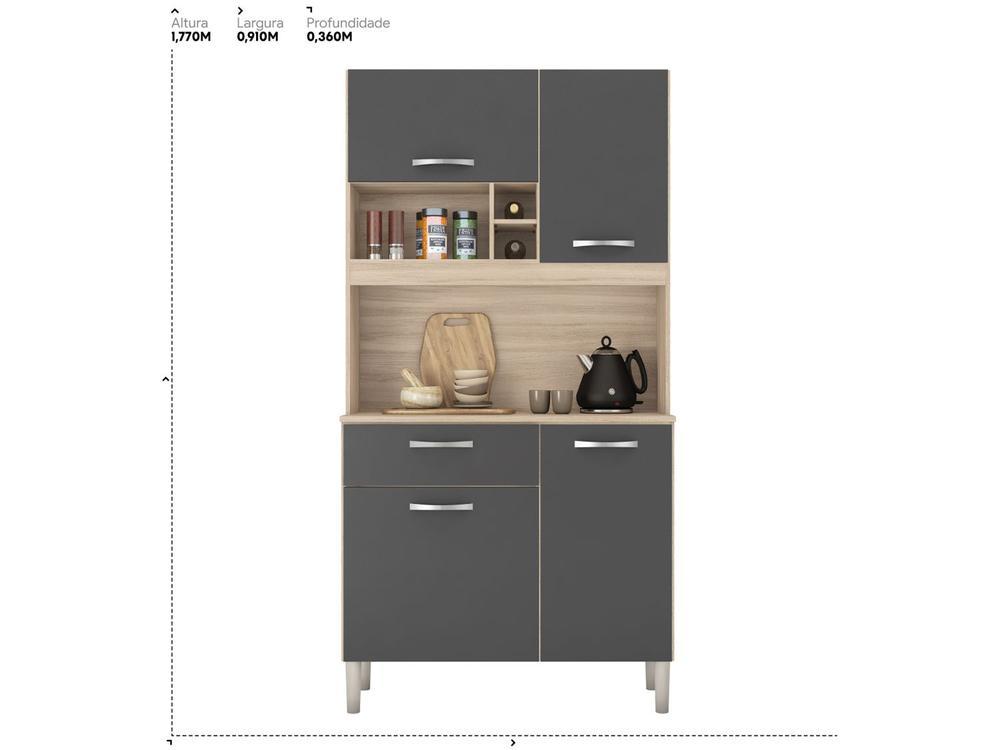 Armário de Cozinha Compacta Demobile Malta 4 Portas - 14
