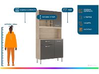 Armário de Cozinha Compacta Demobile Malta 4 Portas - 2