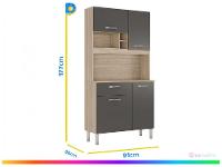 Armário de Cozinha Compacta Demobile Malta 4 Portas - 3